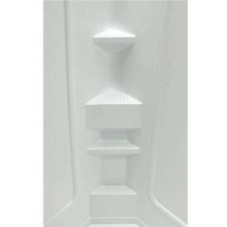 LIPPERT 32IN X 32IN NEO ANGLE SHOWER SURROUND; PICTURE FRAME FINISH; 68IN TALL 210324